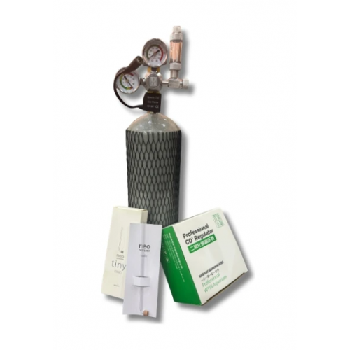 Profesyonel Bitkili Akvaryum Co₂ Sistemi Hazır Set - 2.5lt Çelik Co2 Tüpü(Dolu) + Zrdr Solenoid Regülatör + Aquario Tiny Difüzör