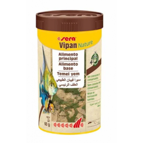 Sera Vipan Nature 250 ml 60 gr – Doğal Günlük Pul Balık Yemi